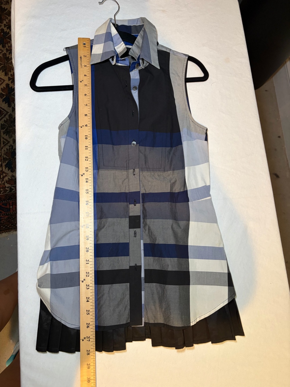 Derek Lam Blue, Black & Gray Striped Shirt‎ - Picture 7 of 8